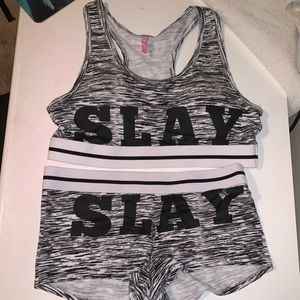 Slay two peice boy shorts and sports bra